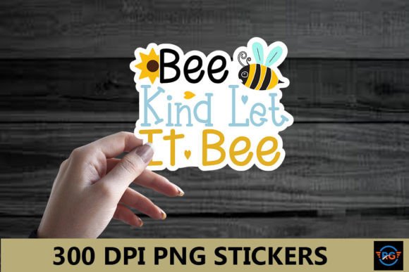 Download Bee Kind Let It Bee – Bee Stickers PNG - Png Collection