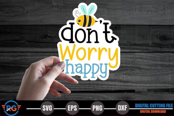 Download Don't Worry Happy – Bee Stickers PNG - Png Collection