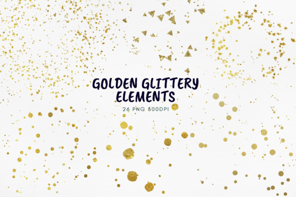 Download Golden Glittery PNG Gold Foil Confetti - Png Collection