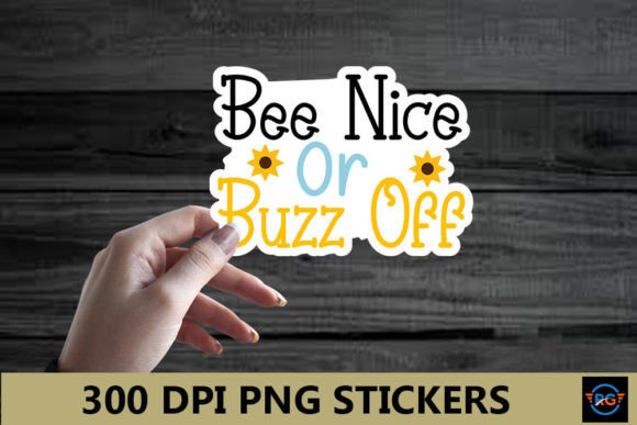 Download Bee Nice or Buzz off – Bee Stickers PNG - Png Collection