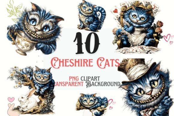 Download Cheshire Cat Ink Fantasy PNG Bundle - Png Collection
