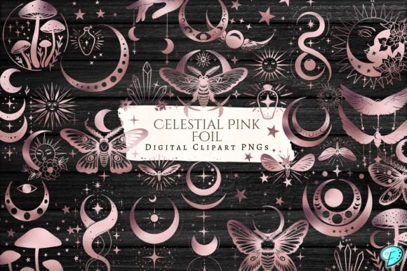 Download Celestial Pink Foil Clipart PNG Bundle - Png Collection