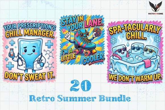 Download Retro Summer Sticker Bundle PNG - Png Collection