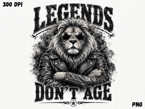 Download Legends Don't Age PNG, Vintage Lion Quot - Png Collection