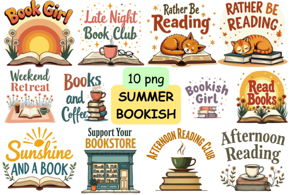Download Summer Bookish Hand-Drawn PNG Designs - Png Collection