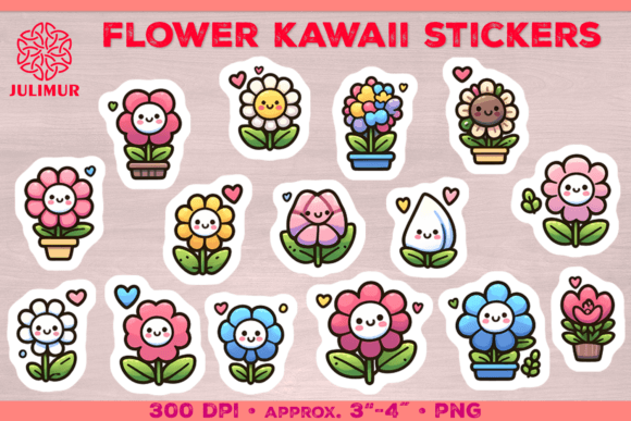 Download Cute Kawaii Flower Stickers PNG - Png Collection