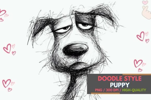 Download Scruffy Dog Sketch PNG Minimalist Art - Png Collection