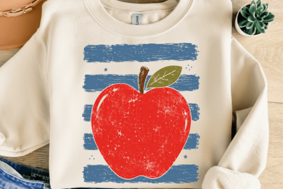 Download Coastal Apple Stripes Teacher Mom PNG - Png Collection