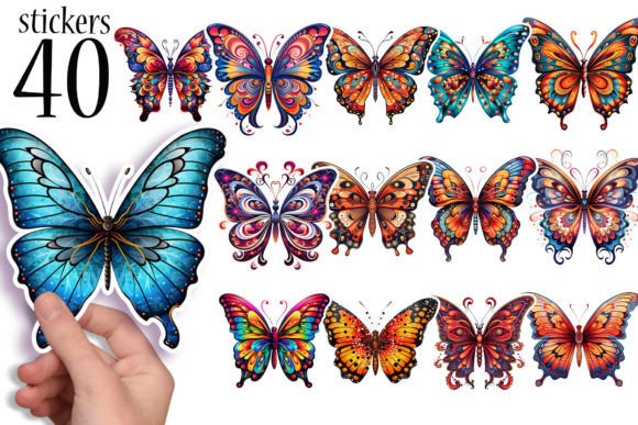 Download 40 Butterfly Printable Stickers PNG - Png Collection