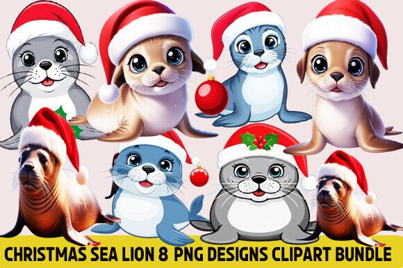 Download Christmas Sea Lion Designs Clipart Png - Png Collection