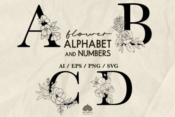 Download Flower Alphabet &amp; Numbers Svg Png Eps - Png Collection