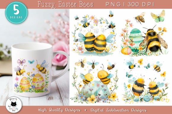 Download Cute Floral Bees Clipart | Spring PNG - Png Collection