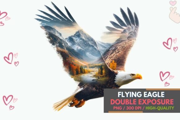 Download Majestic Flying Eagle Mountain Art PNG - Png Collection