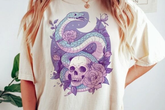 Download Serpent Skull Rose Gothic Art Png - Png Collection