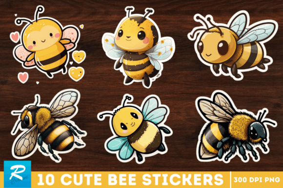 Download Cute Bee Stickers Png Bundle - Png Collection