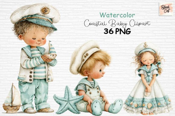 Download Watercolor Coastal Baby Clipart PNG - Png Collection