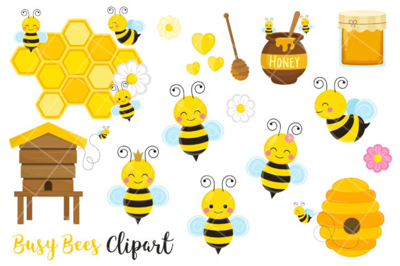 Download Bees Clipart, Cute Bees and Honey Clipart - Bees Collection