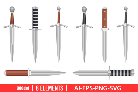Download Realistic Dagger Clipart Vector Design - Dagger Collection