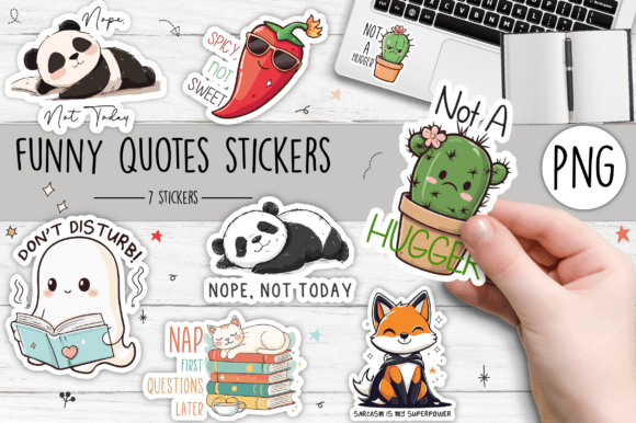 Download Funny Quotes Stickers Set SVG - Quotes sticker Collection