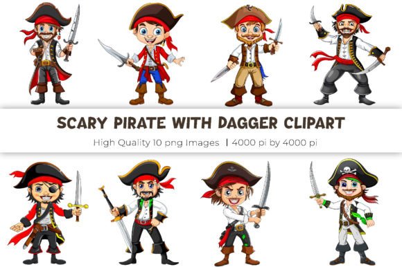 Download Scary Pirate with Dagger Clipart - Dagger Collection