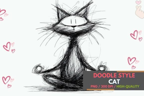 Download Abstract Meditation Figure Line Cat PNG - Png Collection
