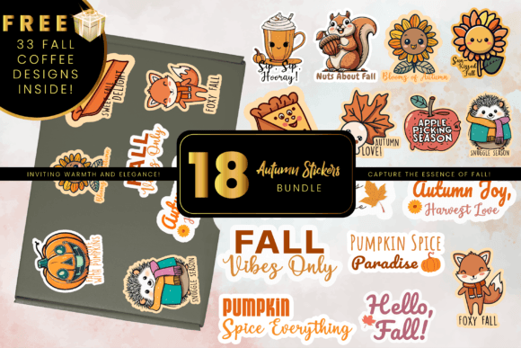 Download Fall Sticker Bundle Clipart PNG - Png Collection