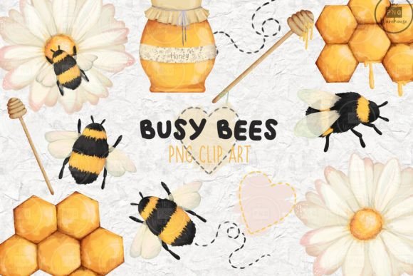 Download Busy Bees - PNG CLip Art Set - Png Collection