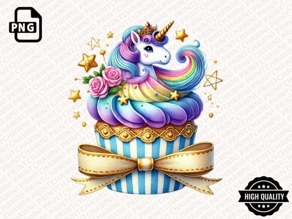 Download Watercolor Unicorn Cupcake Clipart PNG - Png Collection