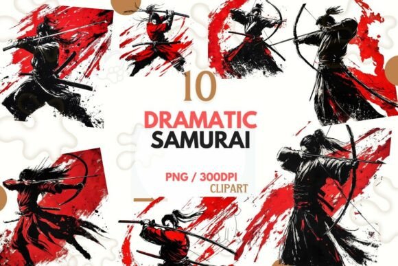 Download Dramatic Samurai Watercolor Clipart PNG - Png Collection