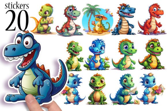 Download Printable Dinosaur Stickers for Kids PNG - Png Collection