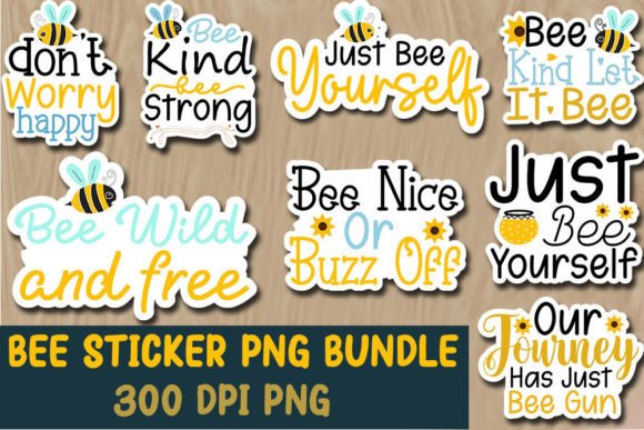 Download Bee Stickers PNG Bundle - Png Collection